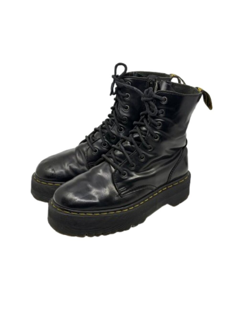 DR MARTENS~Jadon Smooth Black Leather Platform Combat Boots —Men's 7 / Women's 8